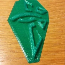 ingress enlightened faction badge remeshed gereinigt behoben Schmuck Schlüsselanhänger 3d print model - Mito3D
