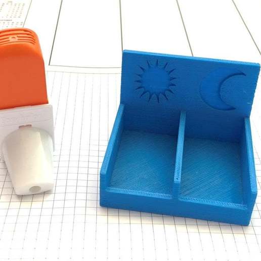 inhaler reminder stand - dusk till dawn home bathroom organizer accessories asthma holder 3D print model - Mito3D