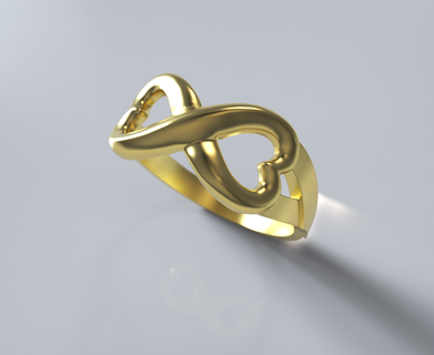 inifnito heart ring rings infinite jewelry 3d print model - Mito3D
