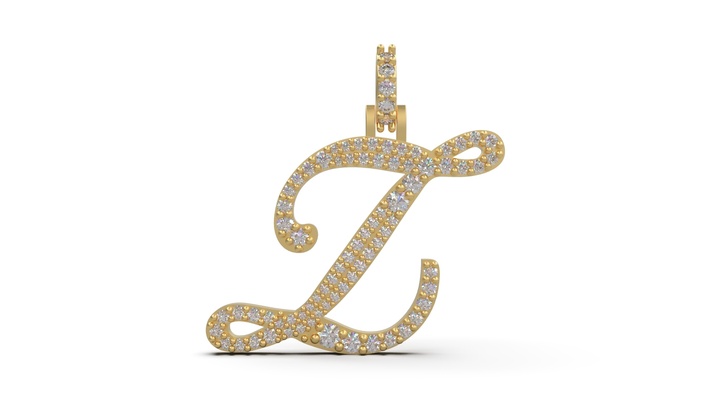 iniziale lettera z collana pendente alfabeto lusso gioiello gioielleria stl 3d print model - Mito3D