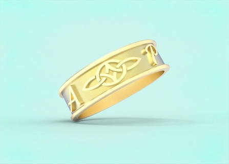 initial wedding ring symbol alliance initials love commitment 3d print model - Mito3D