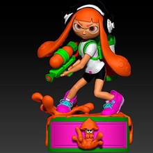 inkling ragazza smash art calamari arte giocattolo fanart video gioco nintendo inklingchica 3d print model - Mito3D