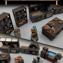 inn & tavern items - set 2 kitchen food 28mm gaming sample game games 3d print model - Mito3D