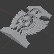 inquisition badge rosette inquisitor cosplay skull wings future scifi warhammer40000 warhammer40k 3d print model - Mito3D