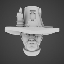 inquisitor head gadget tabletop scifi miniatures 28mm wargaming miniature 3d printing warhammer 40000 40k inquisitor head scion imperial guard hat face