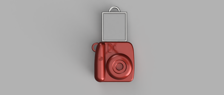 insta photo camera keychain phpto objective 3d print model - Mito3D