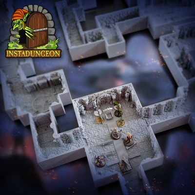 instadungeon fantasy expansion set 1 dungeon tiles compatible dnd pathfinder 3d print model - Mito3D