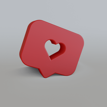 instagram gusta fb Facebook botón seguir emoticon emoticonos emoji corazón 3d print model - Mito3D