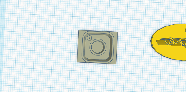 Instagram carimbo logotipo foca cortador cerâmica biscoito corte 3d print model - Mito3D