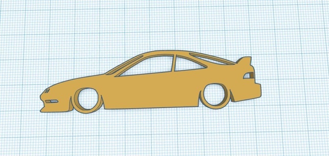 Integra dc2 type r siluet anahtarlık çeşitli araba 3d print model - Mito3D