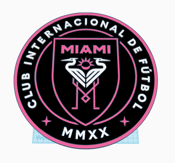 Inter Miami cf mur plaque trou serrure 2 tailles ender 3 cr 10 dimensionné lits messi international Football club logo art signe équipe américain football 3d print model - Mito3D