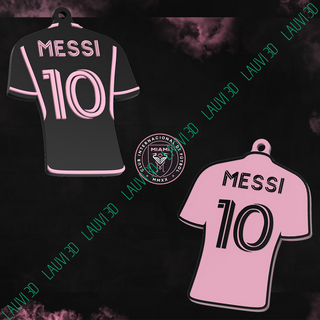 Inter miami messi t shirts chiave anelli shirt calcio portachiavi mls nero rosa 3d print model - Mito3D