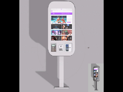 interaktiv berühren Terminal Prisma 10 berührt Technologie Vision + elotouch Touchscreen xi cub modular Warteschlange Poller Totems kontaktlos Zahlung cb 3d print model - Mito3D