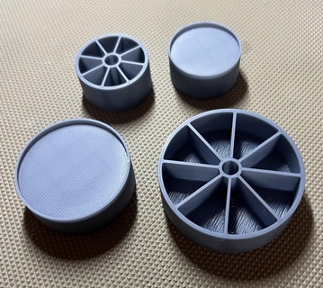 interchangeable caps rgg v2 - 30 40 50 mm diameter miniature painting pitura airbrushing 3d print model - Mito3D