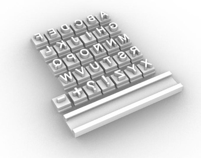 intercambiable letra marcadores letras arcilla frío porcelana marcador sello 3d print model - Mito3D