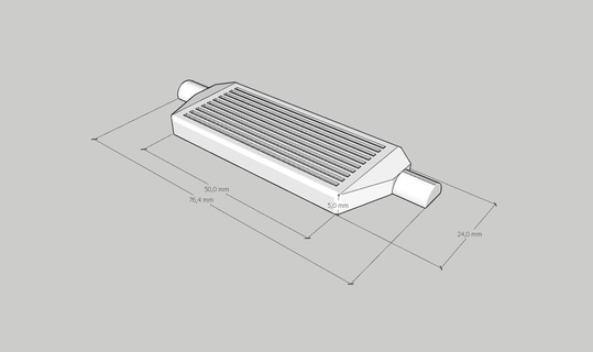 intercooler 76x24 1 10 extra luz rc deriva gadget yokomo rcdrift mst resfriador 3d print model - Mito3D
