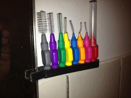 interdental toothbrush holder household openscad parametric pla bathroom 3d print model - Mito3D