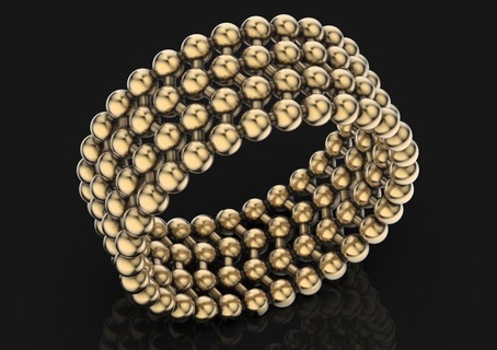 intéressant mariage bague balles 436 3dprinted conception mode or d'or bijou bijoux impression imprimable prototypage anneaux argent 3d print model - Mito3D