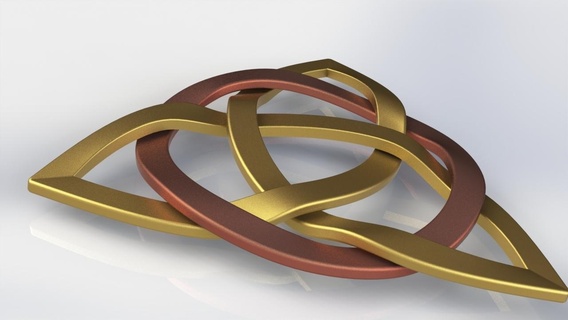 interleaving art logo complex 3d print model - Mito3D