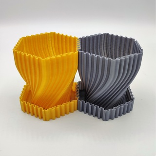interlocking vase plant grow nature green pot art vasemode honeycomb upcycle 3d print model - Mito3D