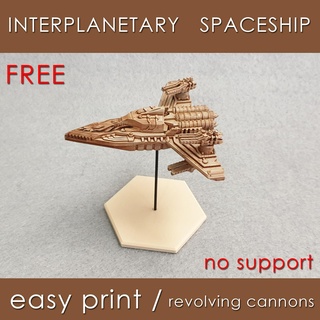 interplanetary spaceship space scifi spacecraft ship futuristic future science aircraft game fiction military airplane battleship 3d print model - Mito3D