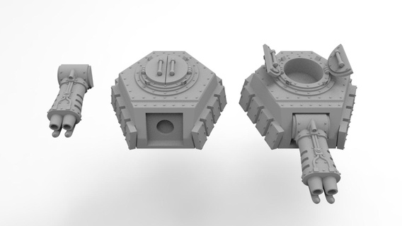 interstellar army armoured flame tank turret 28mm scifi wargaming miniature 3d print model - Mito3D