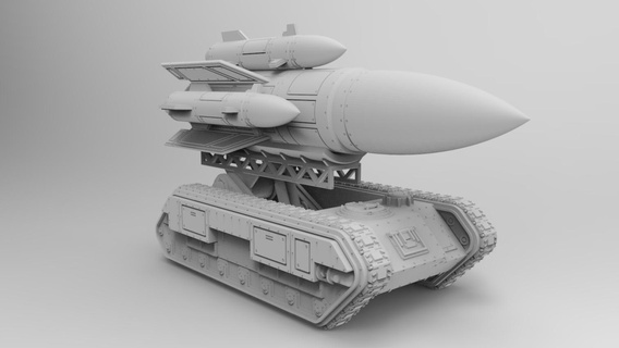 interstellar army hdc transporter-erector-launcher icbm 28mm tank scifi wargaming miniature model missile nuclear 3d print model - Mito3D