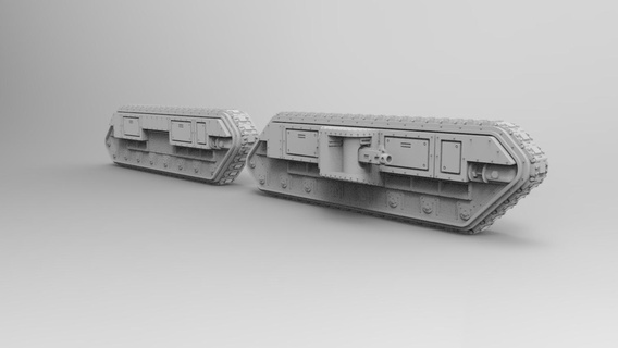 interstellar army heavy-duty carrier sides 28mm tank scifi wargaming miniature model 3d print model - Mito3D