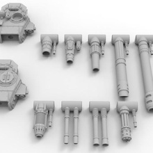 interstellar army lemoine russel tank turrets art 28mm cannon machine gun miniature scifi turret wargaming models 3d print model - Mito3D