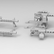 interstellar cultist heavy staplers art models weapon wargaming scifi miniature gun 28mm 3d print model - Mito3D