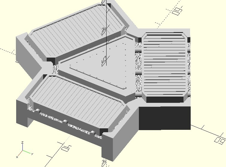 interstellar imperial army trench junction openscad models art 3D print model - Mito3D