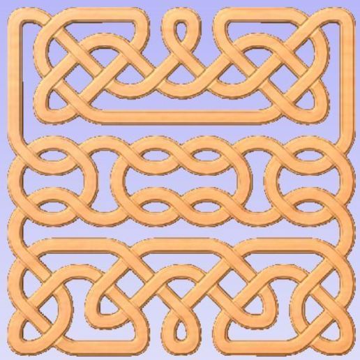 intertwined panel various twist celtic cnc relief 3d 3D print model - Mito3D