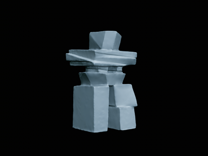 inukshuk calcul pierres Naturel sculpté empilé Collier sculpture statue stéatite inuit canadien cairn 3d print model - Mito3D