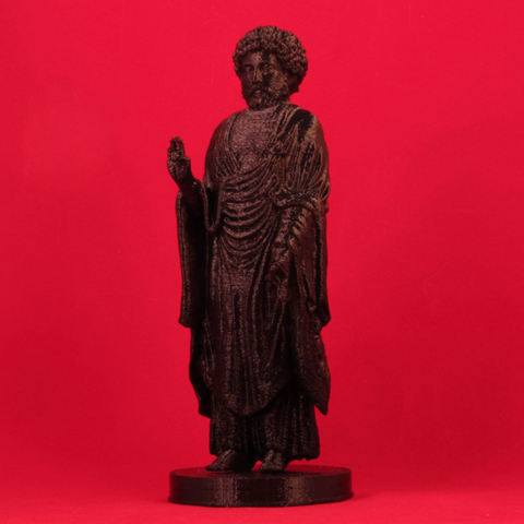 inverted standing buddha marcus aurelius manual supports art 3D print model - Mito3D