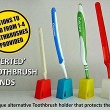 inverted tooth brush stands home useful unique toothbrush tidy teeth protective present practical organization organisation hygiene household healthy health handy gift gadget easy print dentist dental clever cleaning cleaner clean bathroom 3d print model - Mito3D
