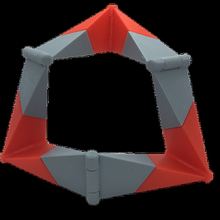 invertible cube hinged version art paul schatz math 3d print model - Mito3D