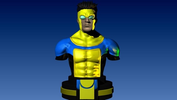 invincible bust omniman amazon prime series Art invensible super hero animation 3d print model - Mito3D