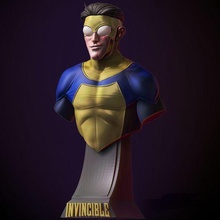invincible bust stl markgrayson art series comic sculture 3d print model - Mito3D