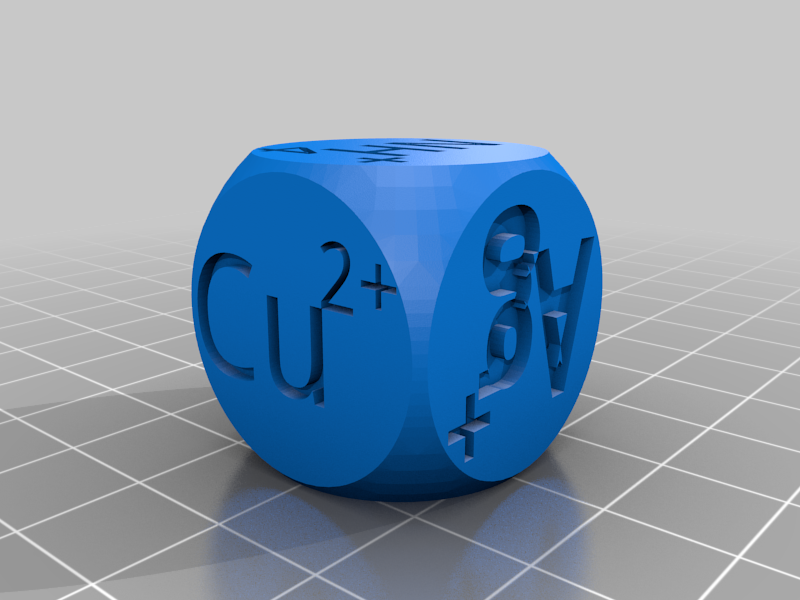 ionic dice - 3d printed chemistry learning 3D print model - Mito3D