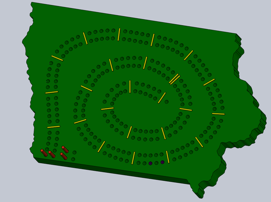 iowa cribbage board game games midwest 3d print model - Mito3D