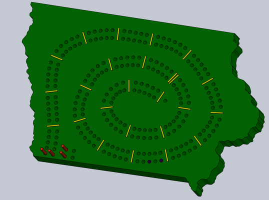 iowa cribbage tablero juego juegos medio oeste 3d print model - Mito3D