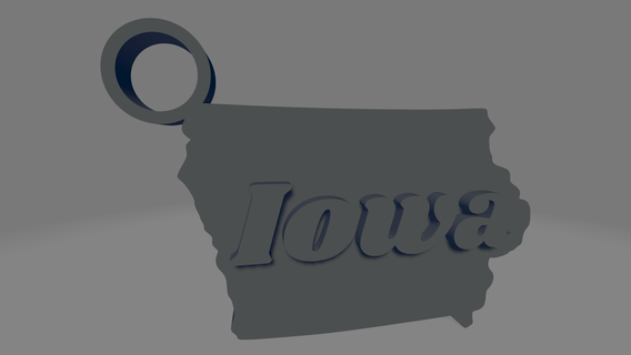 iowa keychain keys usa america united states state souvenir american des moines cedar rapids davenport 3d print model - Mito3D