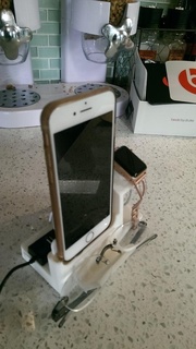 iphone7 + iwatch iglasses dock charging station eyeglass holder office home work desk 3d print model - Mito3D