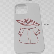 iPhone 13 Fall Mantel Profi max grogu Kunst Baby Yoda Gelb Mandalorianer 3d print model - Mito3D