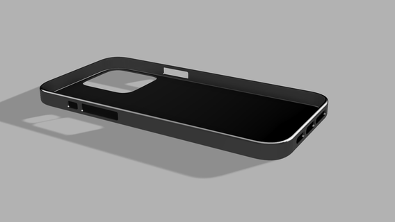iPhone 13 Profi max biegen Fall Mantel leer Gadget Zelle Telefon Apfel tpu 3d print model - Mito3D