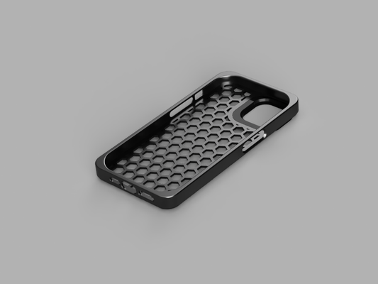 iphone 14 hex flexible case hexagonal tpu smartphone simple robust impact resistant 3d print model - Mito3D