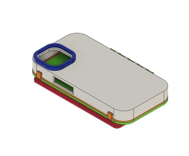 iphone 14 Molle telefon zırh airsoft zor durum kılıf yönetici kese 3d print model - Mito3D