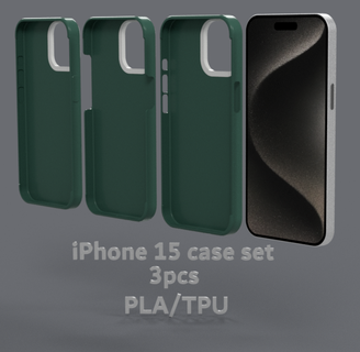iphone 15 caso funda conjunto pla tpu abs 3d print model - Mito3D