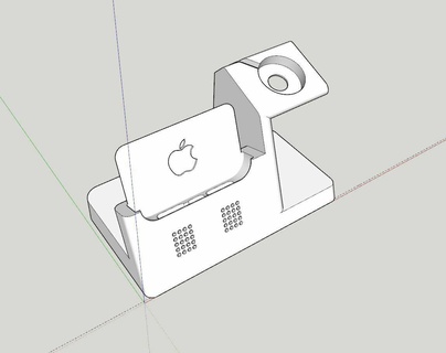 iphone 15 pro + apple watch dock 3d print model - Mito3D