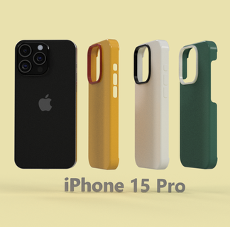 iphone 15 pro case + lens protector 3d print model - Mito3D